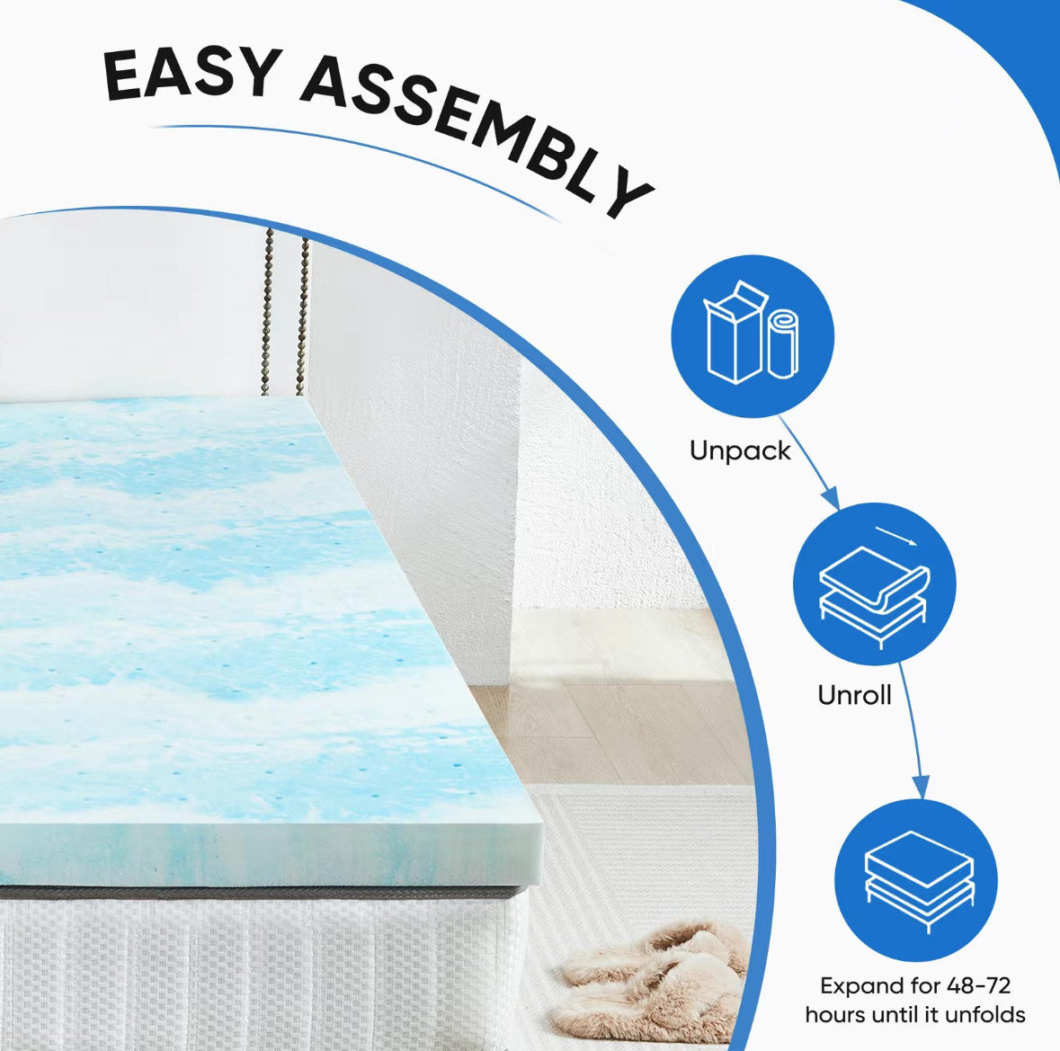 SleepHaven™ Cooling Gel Memory Foam Mattress Topper